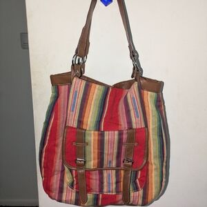 Multicolor Striped Women's Bag